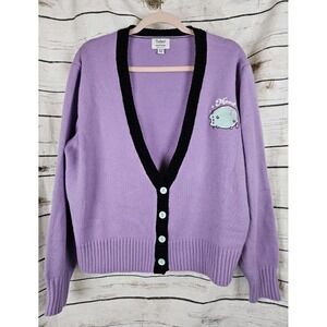 Pusheen The Cat x Unique Vintage Mood Purple Sweater Cardigan 2X/3X Womens